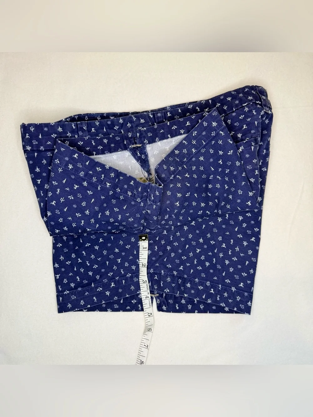 Patagonia Navy Blue Printed Cotton Bermuda Shorts